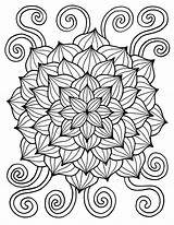 Coloring Pages Printable Flower Abstract Spring Flowers Book Funky Colouring Color Hard Kids Lotus Awesome Adults Print Fun Books Thaneeya sketch template