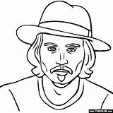 Coloring Johnny Depp Pages Famous Actor Actors sketch template