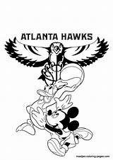 Atlanta Coloring Pages Hawks Nba Disney Print Browser Window sketch template