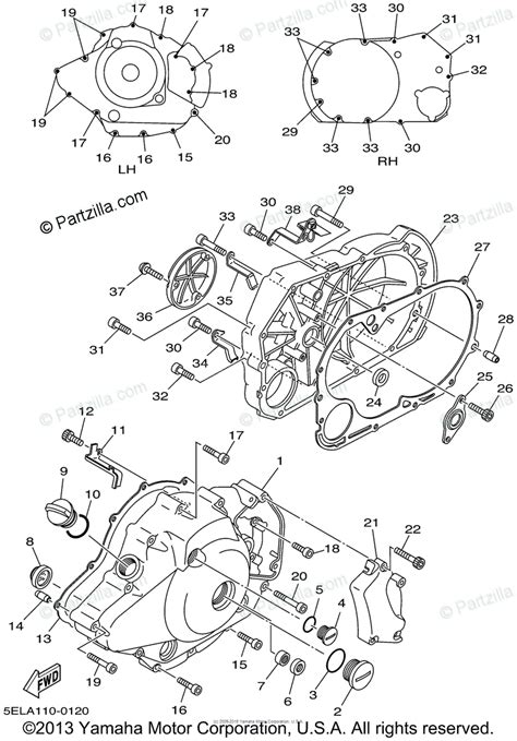 yamaha motorcycle  oem parts diagram  crankcase cover  partzillacom