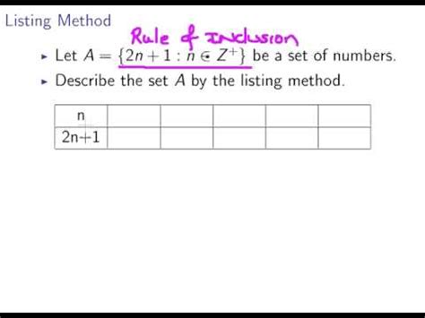 discrete mathematics listing method   set youtube