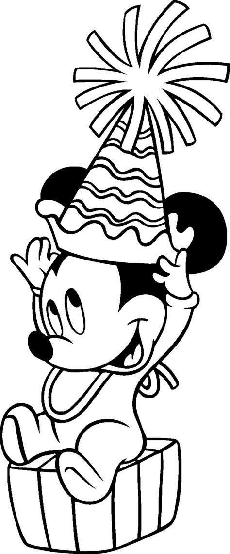 disney coloring pages baby mickey mouse character birthday disney