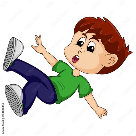 boy fell  cartoon vector illustration stock vector adobe stock
