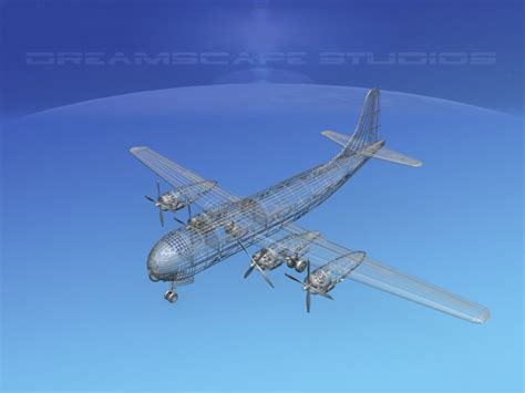 boeing c 97 stratofreighter v03 3d model rigged max obj 3ds lwo lw lws