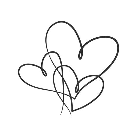 premium vector continuous  drawing  love sign love heart