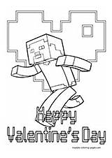 Minecraft Coloring Valentines Pages Valentine Craft Kids Maatjes Night Colouring Choose Board sketch template