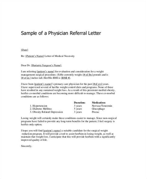 medical letter template  sample  format