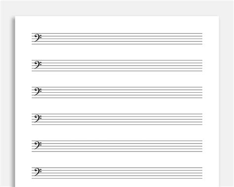 printable bass clef sheet   lettera blank  etsy   writing practice