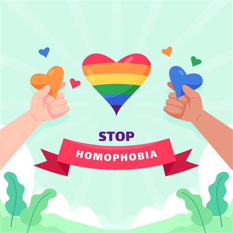 free vector stop homophobia illustrated concept
