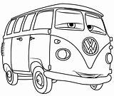 Bus Hippie Pages Coloring Van Vw Volkswagen Cartoon Camper Template Cars Car sketch template