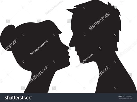 silhouette man woman head profile couple stock vector 119525347 shutterstock