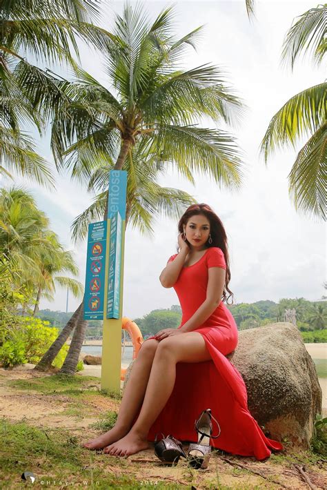 Model And Actress San Yati Moe Myint S Beach Fashion