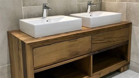 bespoke wooden furniture reclaimed oak bathroom sink unit born  wood