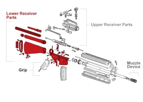ar  parts components diagram  rifle breakdown