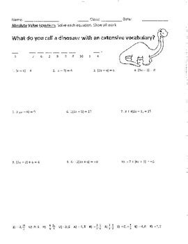absolute  equations worksheet  answers notutahituq