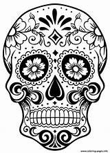 Coloring Sugar Skull Pages Printable Adults Comments Simple sketch template