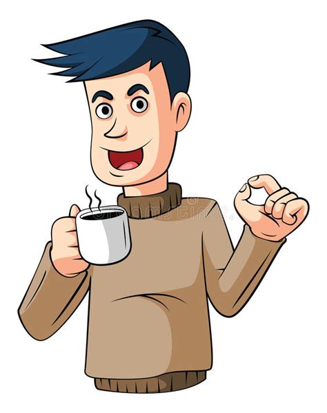 Man Drinking Coffee Eps Stock Vector Illustration Of