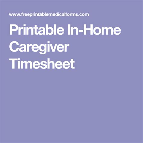 printable  home caregiver timesheet caregiver printables babysitter