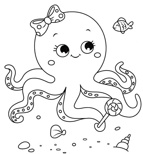 octopus printable coloring pages customize  print