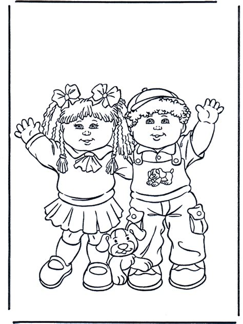 boy  girl children coloring page