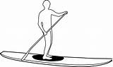 Paddle Stand Clipart Silhouette Paddleboard Surf Vector Board Paddler Paddles Cliparts Clip Transparent Sup Dessin Heart Bid Openclipart Clipground Library sketch template