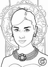 Hepburn Mademoiselle Stef Coloriages Adultes Azcoloriage Adulte Sobres Marilyn Mandalas sketch template
