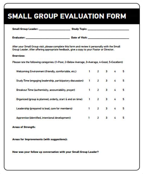 small group template