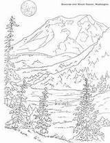 Rainier Zeichnen Ausmalbilder Landschaft Landscapes Wald Schablonen Erwachsene Mandala Bleistiftzeichnungen Vorlagen Malbuch Malerei sketch template