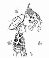 Coloring Woody Slinky Toy Story Dog Pages Choose Board sketch template