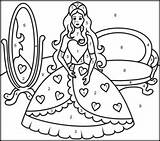 Coloring Princesses Princess Online Color Number Pages Printable Printables Mirror Easy Access Get Coloritbynumbers sketch template