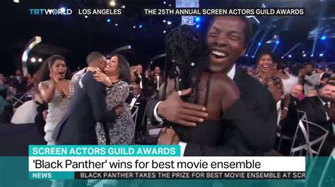 black panther wins sag award for best movie ensemble youtube