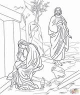 Jesus Resurrection Coloring After Mary Magdalene Appears Bible Pages Printable Sunday School Maria Easter Crafts Printables Drawing Colouring Magdalena Kids sketch template