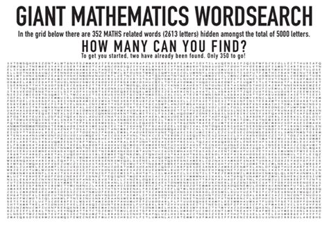 Giant Maths Wordsearch Teaching Resources