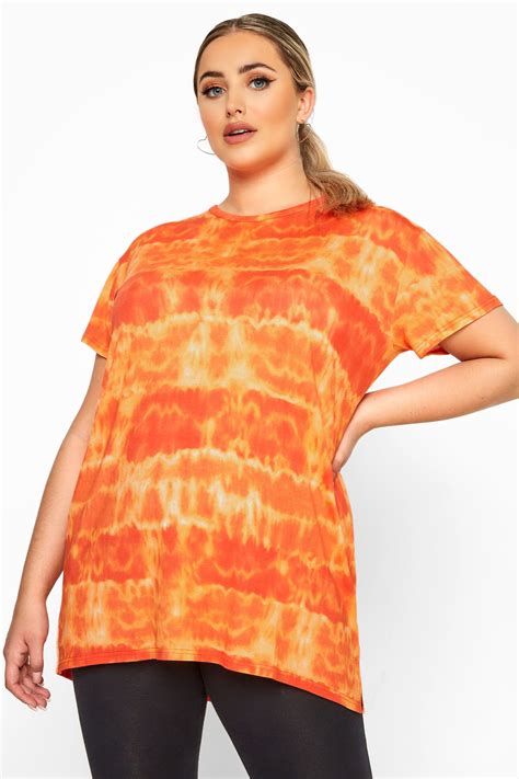 limited collection orange tie dye  shirt  clothing