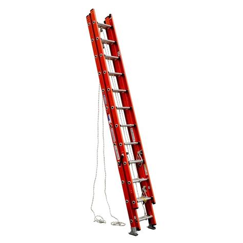 shop werner  ft fiberglass  lb type ia extension ladder  lowescom