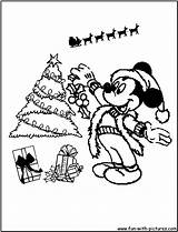 Mouse Mickey Coloring Christmas Pages Santa Disney Printable Colouring Fun Col Decoration sketch template