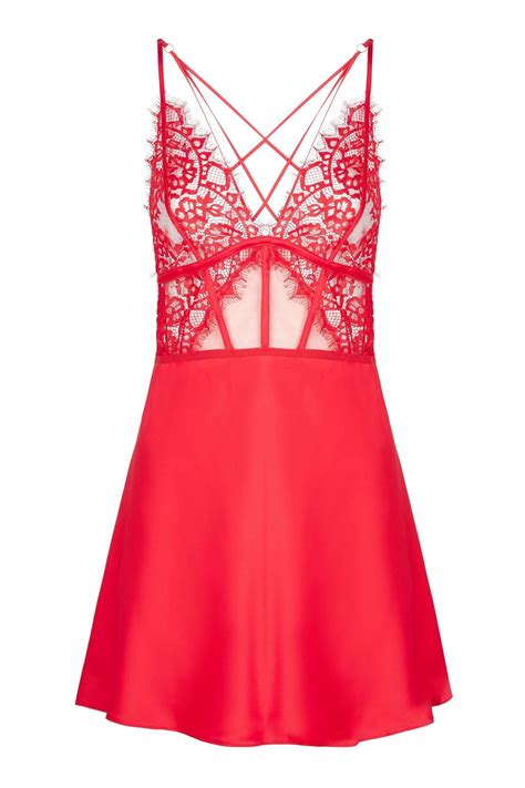 buy ann summers red ce soir satin and lace chemise slip from the next uk