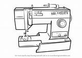 Draw Sewing Machine Drawing Step Learn Drawings Appliances Tutorials Drawingtutorials101 Paintingvalley sketch template