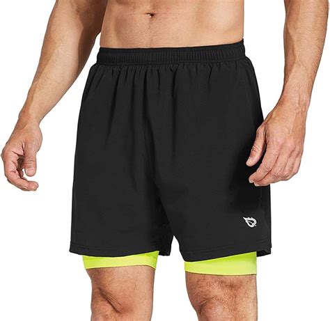 fedtosing mens 2 in 1 workout running shorts athletic quick dry