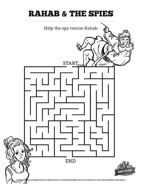 joshua   story  rahab bible mazes   kids