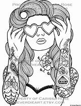 Coloring Pages Book Girl Girls Rose Adult Printable Print Carissa Outline Books Adults People Sweet Heart Drawing Own Digital Pinup sketch template