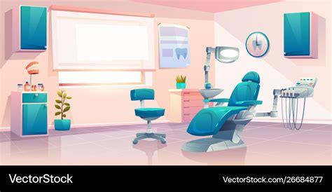 modern dentist office cartoon interior royalty free vector