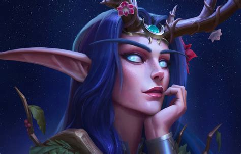 Wallpaper Night The Game Face Wow Fantasy Druid