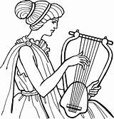 Playing Choose Board Woman Lyre Ancient Greece sketch template