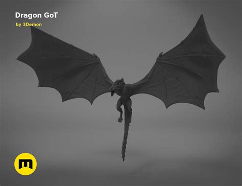 Game Of Thrones Dragon 3d Print Figure And Lamp 3demon