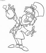 Coloring Pages Hatter Mad Book Cartoon Discover sketch template