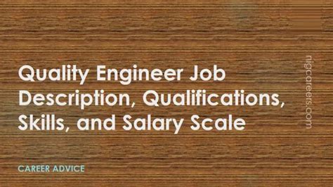 quality engineer job description skills  salary