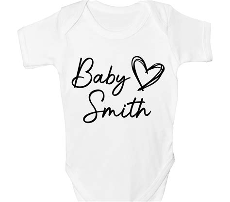 personalised baby grow vest   text  shower babygrow