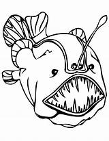 Coloring Sea Pages Deep Fish Creatures Monster Angler Color Printable Merman Ocean Anglerfish Enormous Teeth Colouring Colour Viper Getcolorings Outlines sketch template