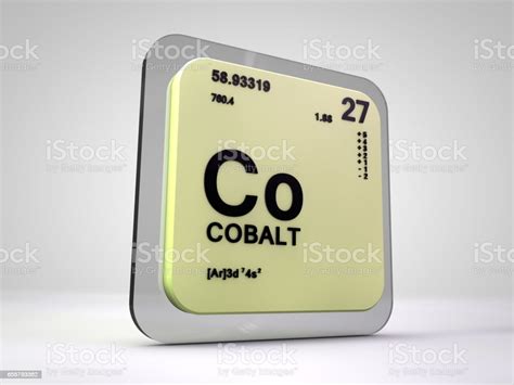Cobalto Co Elemento Químico Tabla Periódica 3d Render Foto De Stock Y